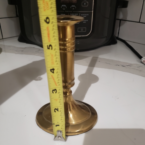 Elegant Brass Gold Tone Candle Holders - Picture 4 of 4